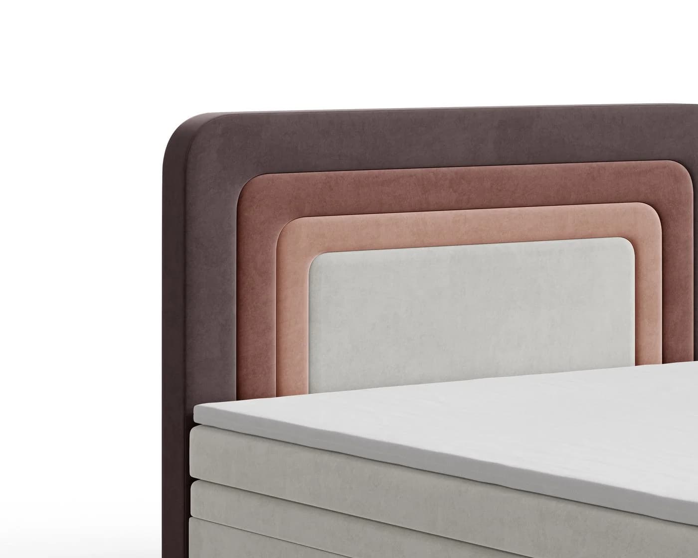 MOEBLO Boxbett NEST mit Bettkasten und gepolstertem Kopfteil Taupe Beige - Bild 5
