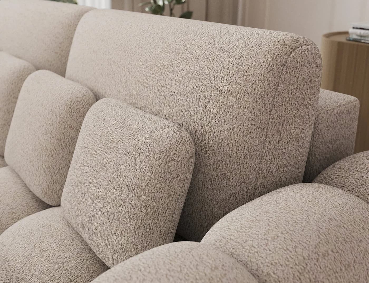 MOEBLO Schlafsofa ELVENTO 3-Sitzer Beige mit Schlaffunktion & Bettkasten - Bild 5