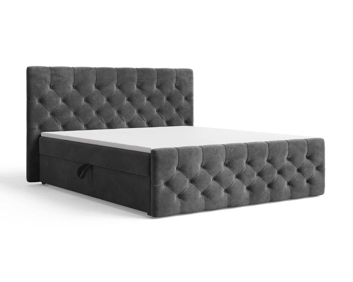 MOEBLO Boxspringbett 13 mit Bettkasten und Topper FLOW Chenille - Bild 4