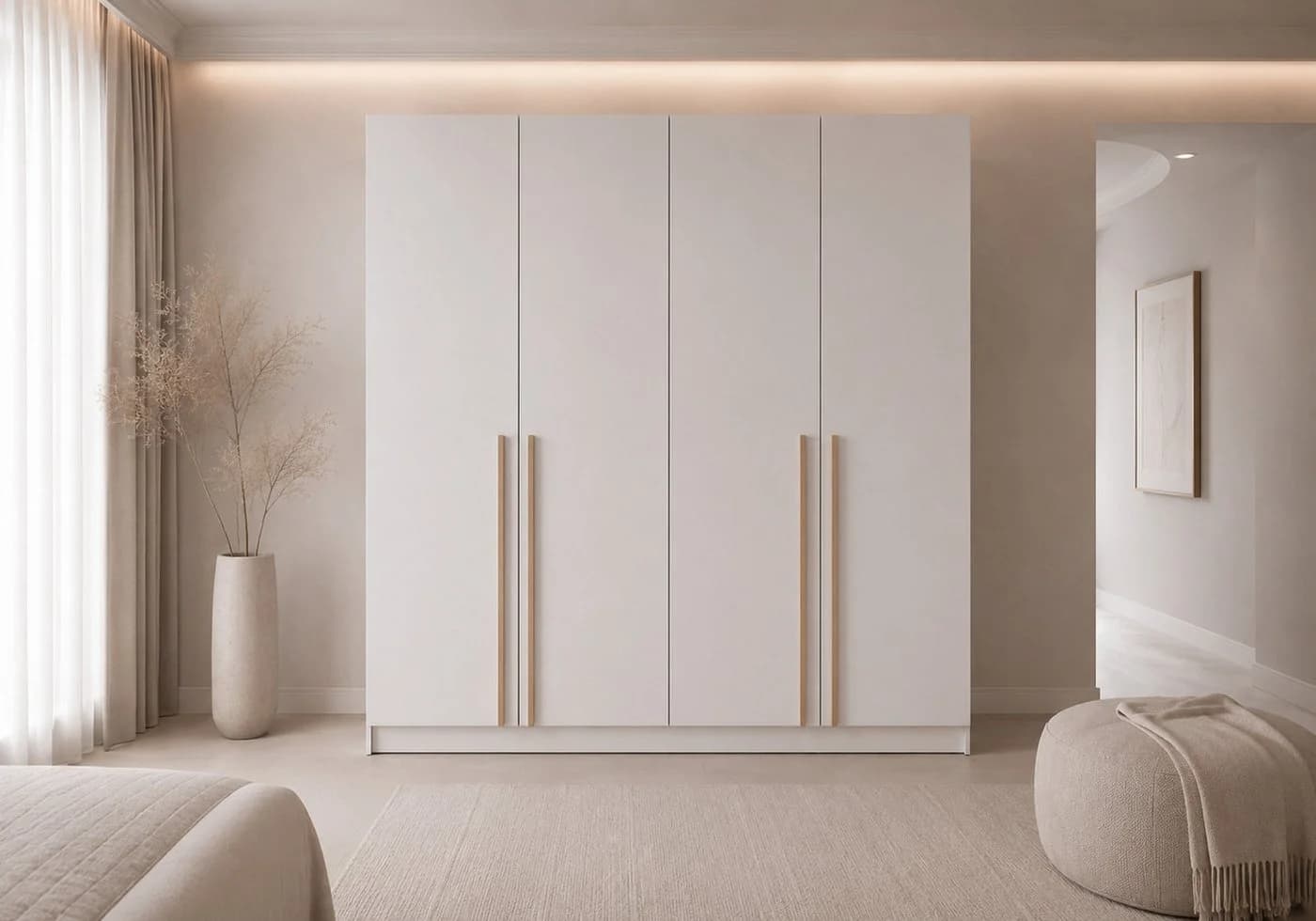 MOEBLO Drehtürenschrank Glamy 4D Wood Weiß Modern - Bild 2