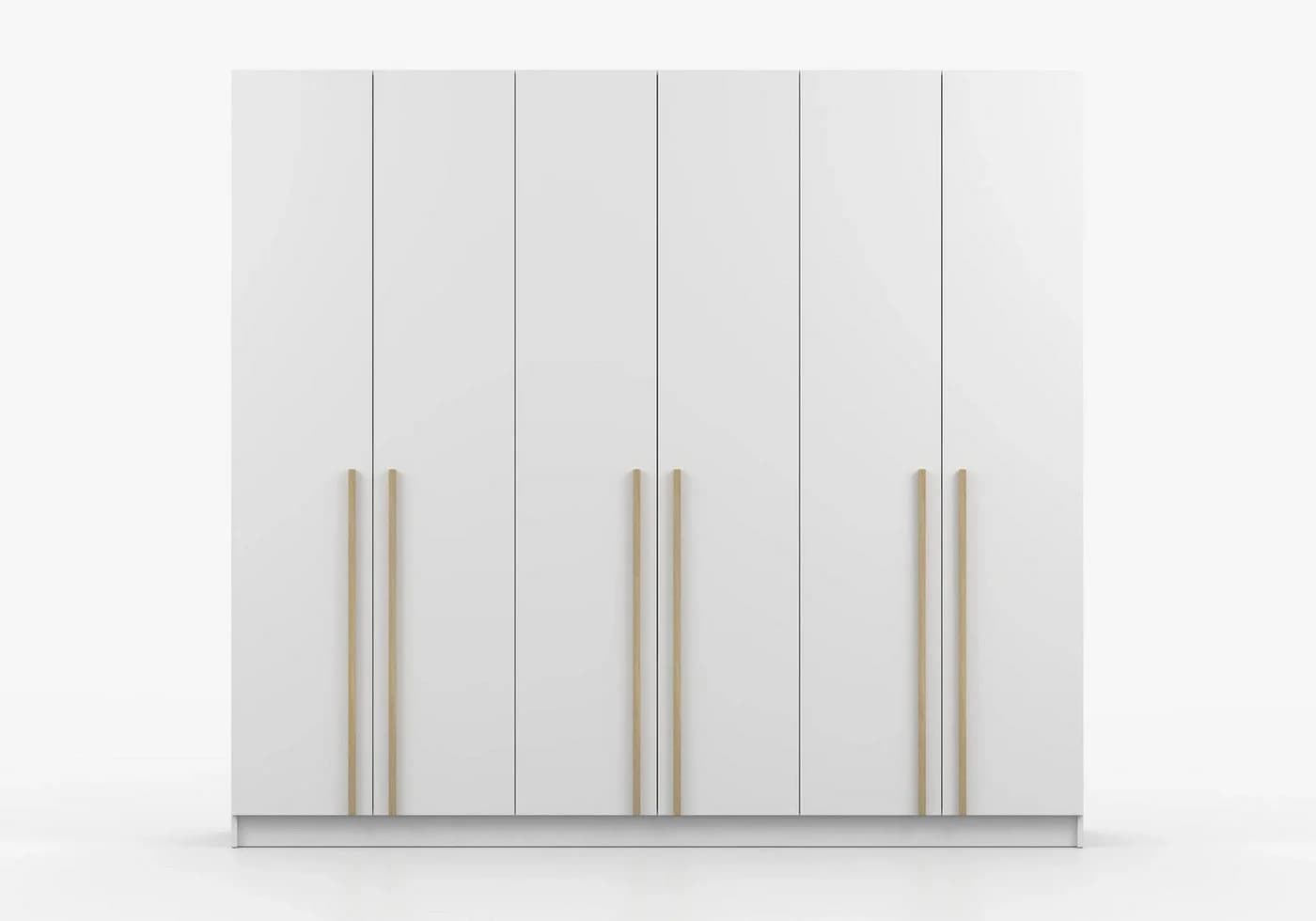 MOEBLO Drehtürenschrank Glamy 6D Wood Weiß Holzgriffe - Bild 4