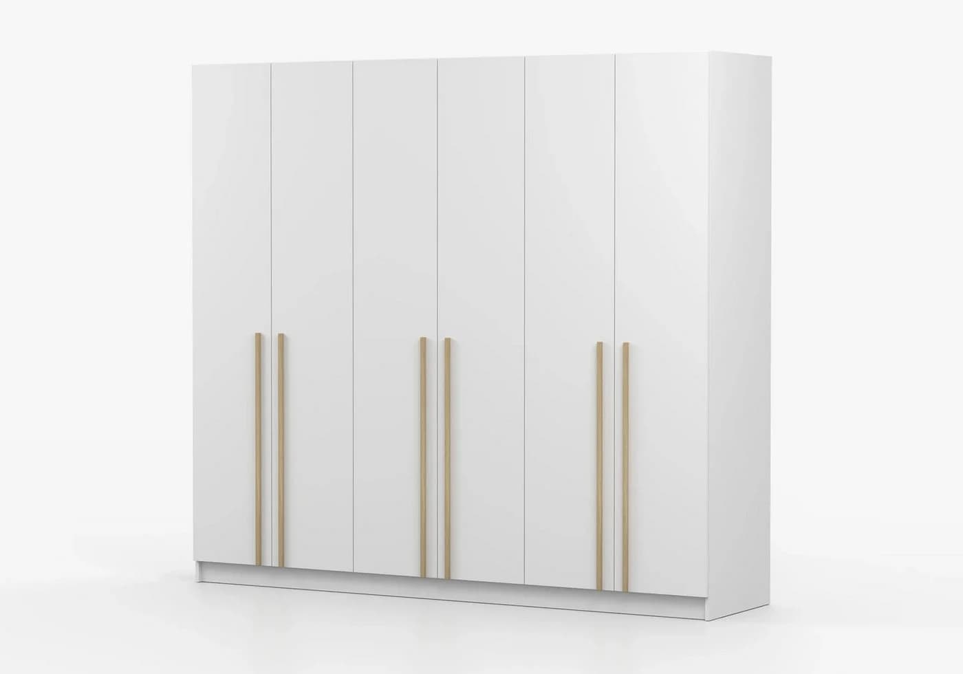 MOEBLO Drehtürenschrank Glamy 6D Wood Weiß Holzgriffe - Bild 5