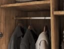 MOEBLO Drehtürenschrank Lunaro II Weiß mit Spiegel und Goldgriffen Bild 5