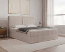 MOEBLO Boxbett BETT 04 Cord Beige mit Bettkasten und Topper Bild 2