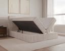 MOEBLO Boxbett BETT 04 Cord Beige mit Bettkasten und Topper Bild 3