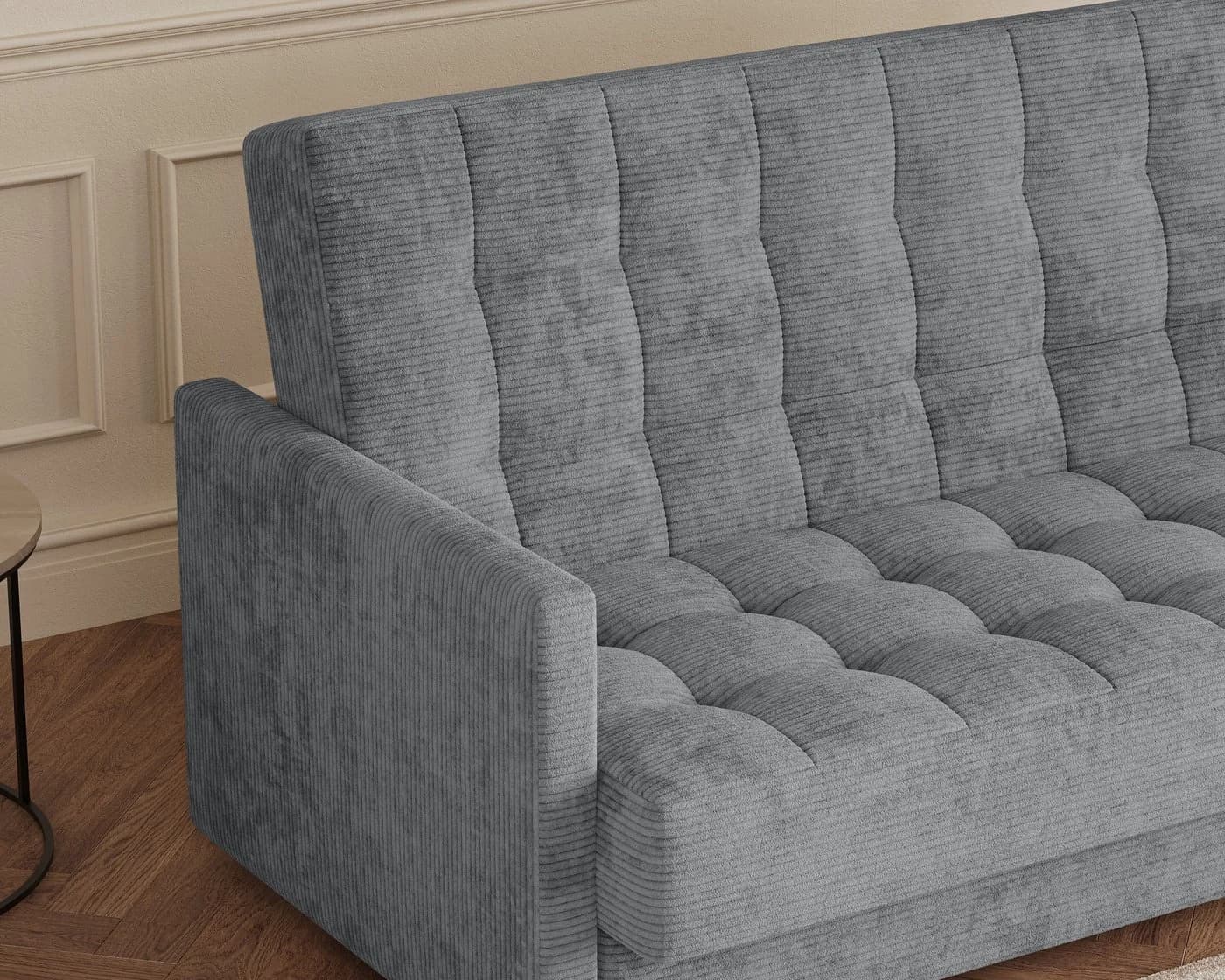 MOEBLO Schlafsofa TINA 3-Sitzer mit Bettkasten Grau - Bild 3