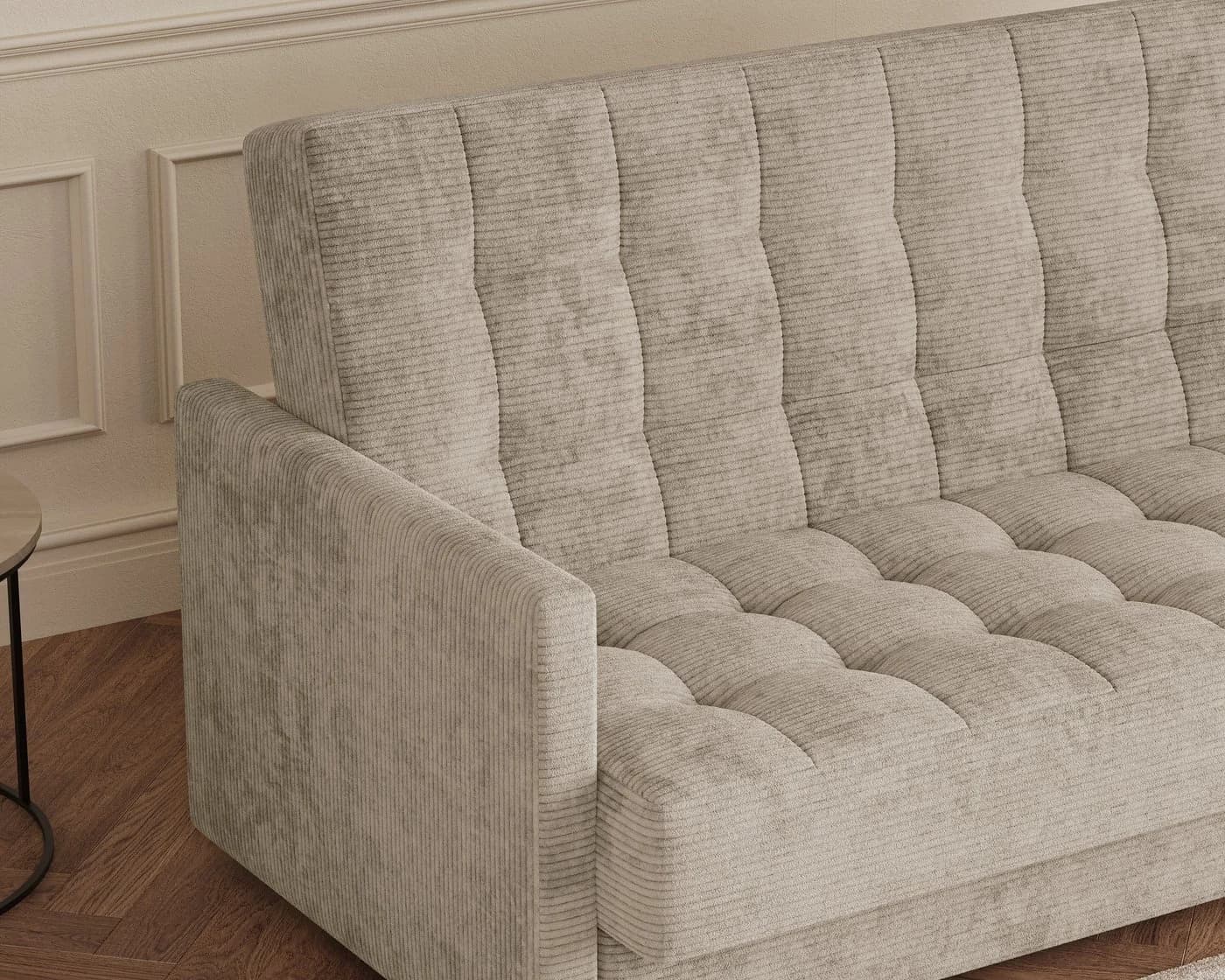 MOEBLO Schlafsofa TINA 3-Sitzer mit Bettkasten Beige - Bild 3