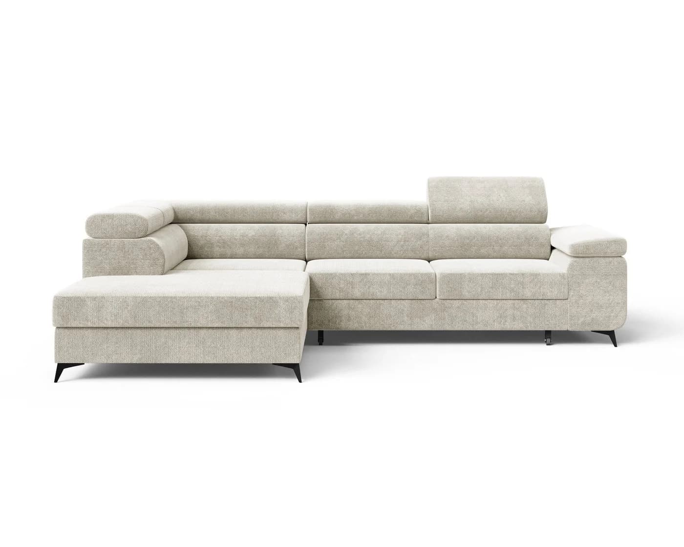 MOEBLO Ecksofa OSTIN 290 cm mit Schlaffunktion und Bettkasten Beige - Bild 5