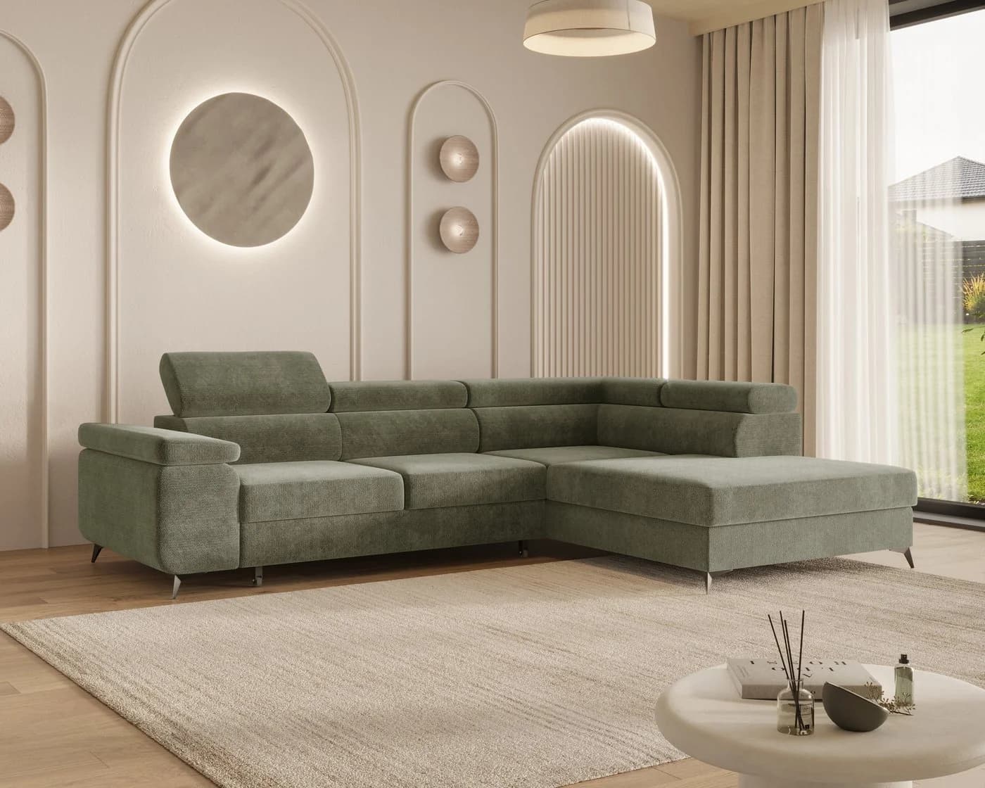 MOEBLO Ecksofa OSTIN 290 cm mit Schlaffunktion und Bettkasten - Bild 2