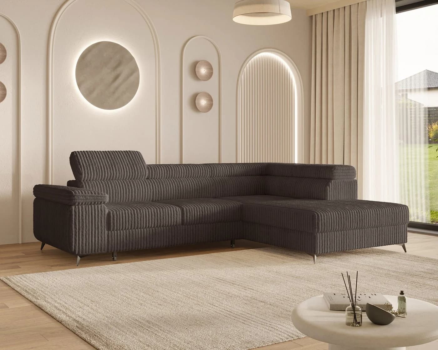 MOEBLO Ecksofa OSTIN 290 cm mit Schlaffunktion und Bettkasten - Bild 2