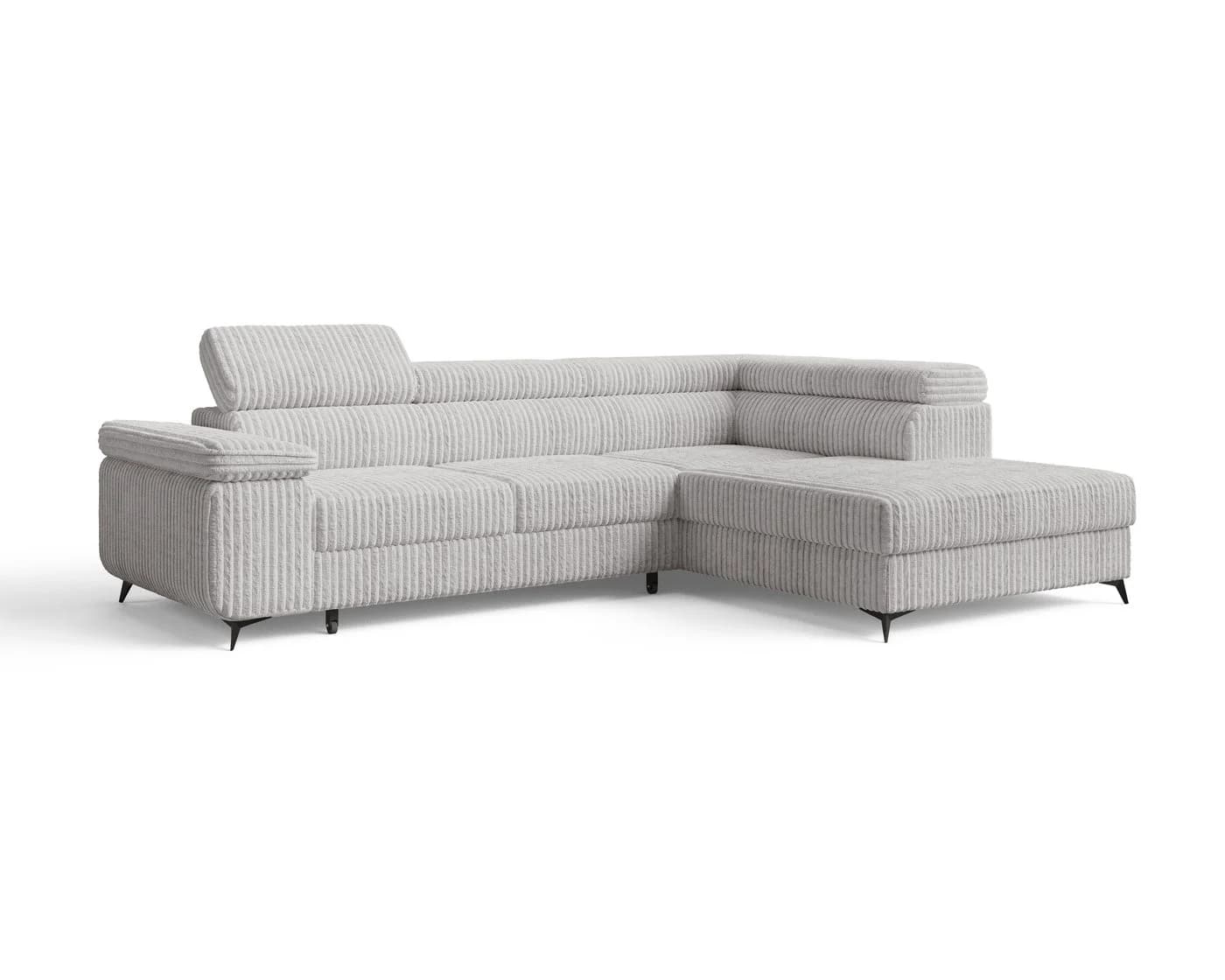 MOEBLO Ecksofa OSTIN Grau mit Schlaffunktion und Bettkasten - Bild 4