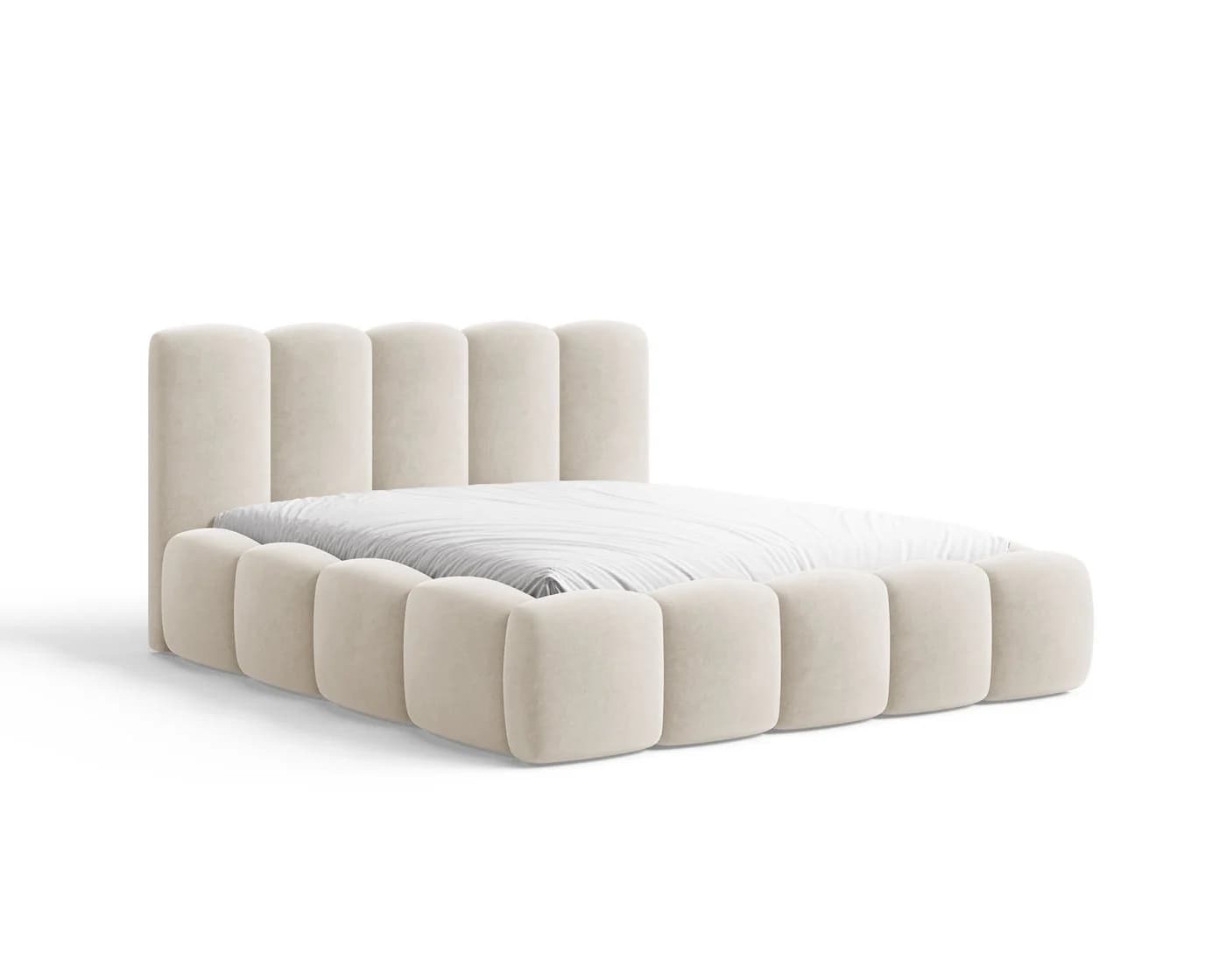 MOEBLO Polsterbett BUBBLE Beige mit Bettkasten und Lattenrost - Bild 5
