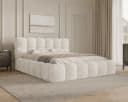 MOEBLO Polsterbett Bubble Bouclé Beige mit Bettkasten Bild 1