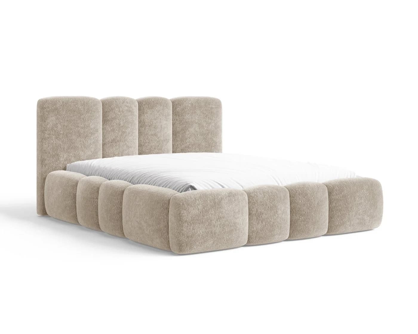 MOEBLO Polsterbett 26 Wolke Beige mit Bettkasten und Lattenrost - Bild 5