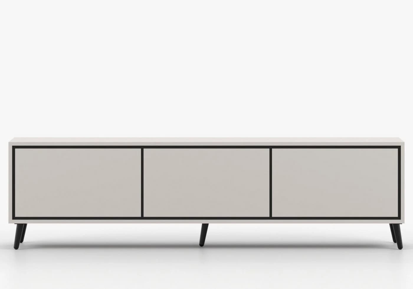 MOEBLO TV-Board VELMIRA 180 cm Kaschmir Schwarz Push-to-open - Bild 5
