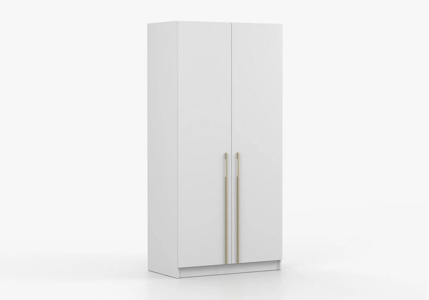 MOEBLO Kleiderschrank Glamy 2D Weiß Moderner Drehtürenschrank - Bild 4