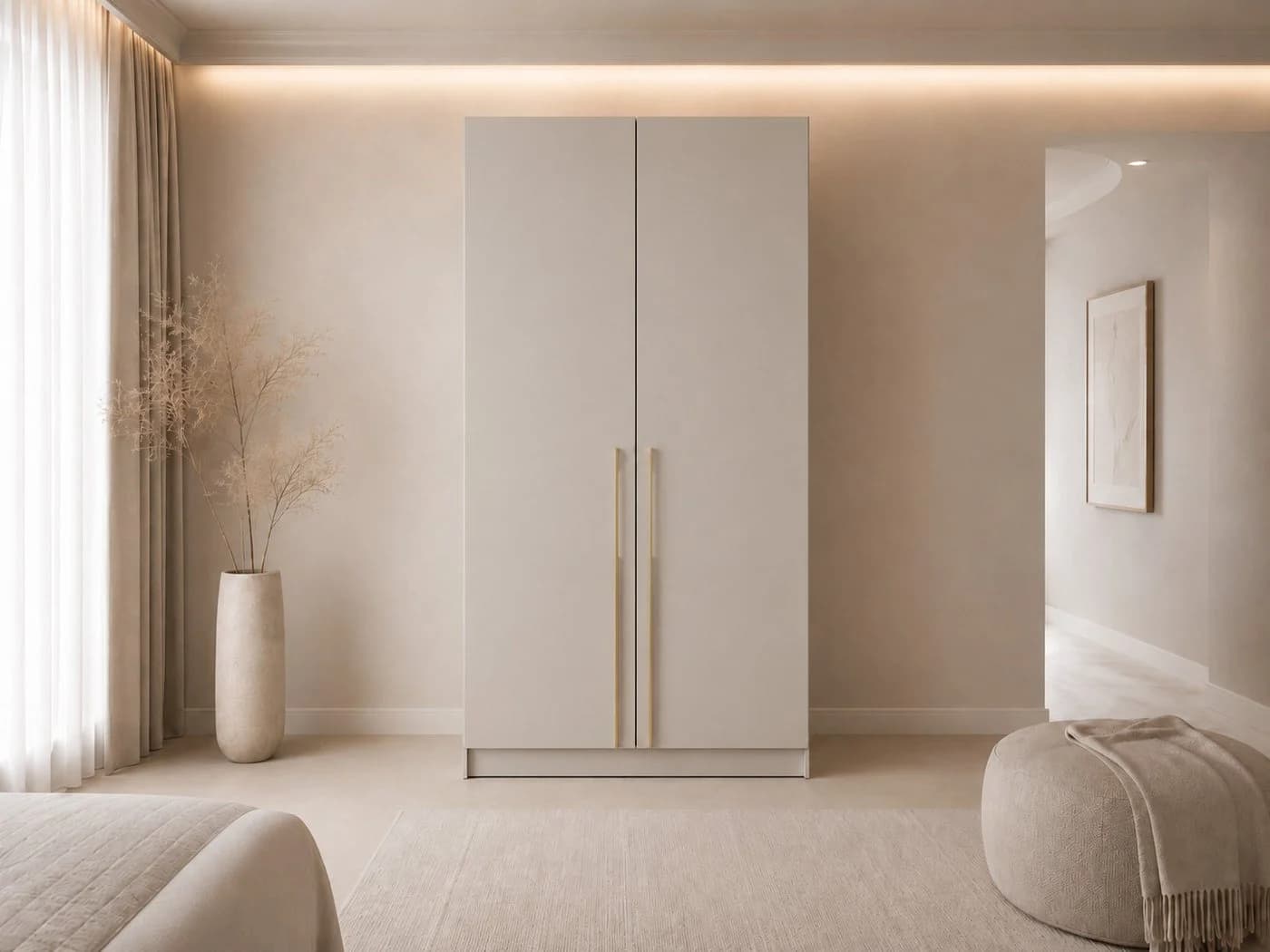 MOEBLO Kleiderschrank Glamy 2D Beige Drehtürenschrank - Bild 2