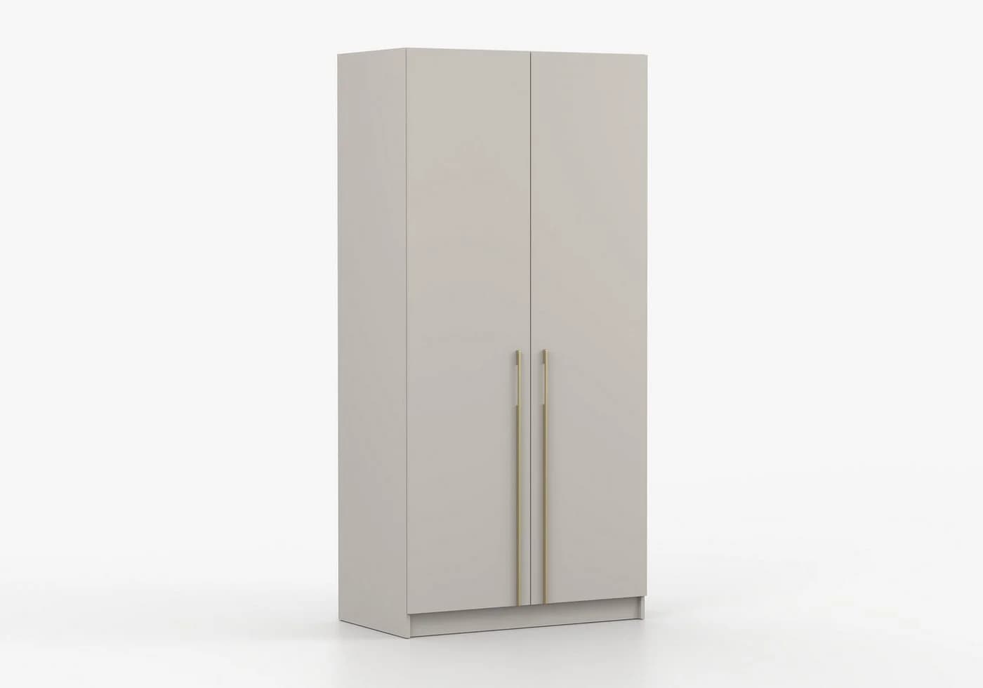 MOEBLO Kleiderschrank Glamy 2D Beige Drehtürenschrank - Bild 4