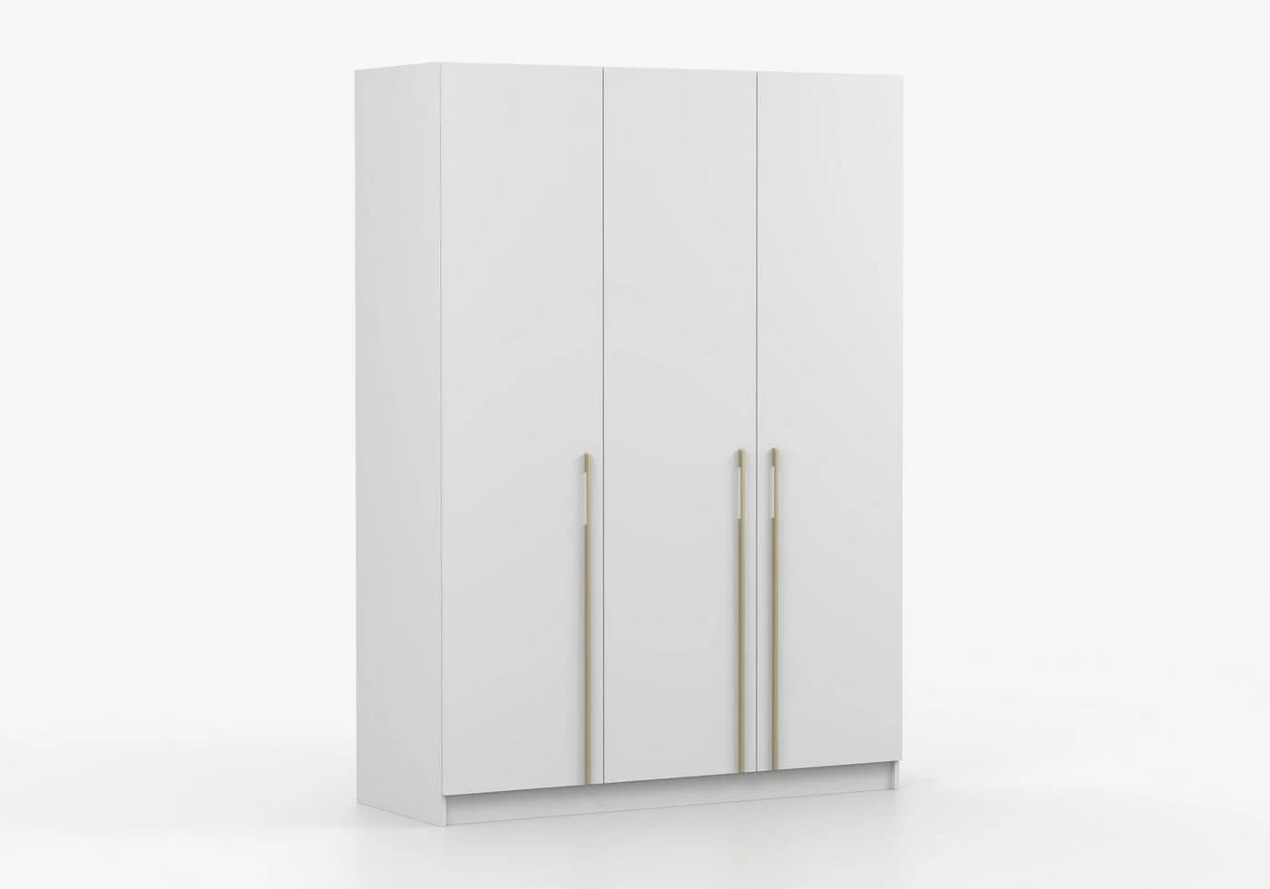 MOEBLO Kleiderschrank Glamy 3D 3-türig Weiß Modern - Bild 4