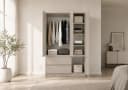 MOEBLO LOSKO 4D2S Kleiderschrank 120cm Beige/Weiß Grifflos Bild 1