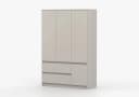 MOEBLO LOSKO 4D2S Kleiderschrank 120cm Beige/Weiß Grifflos Bild 3