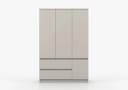 MOEBLO LOSKO 4D2S Kleiderschrank 120cm Beige/Weiß Grifflos Bild 4