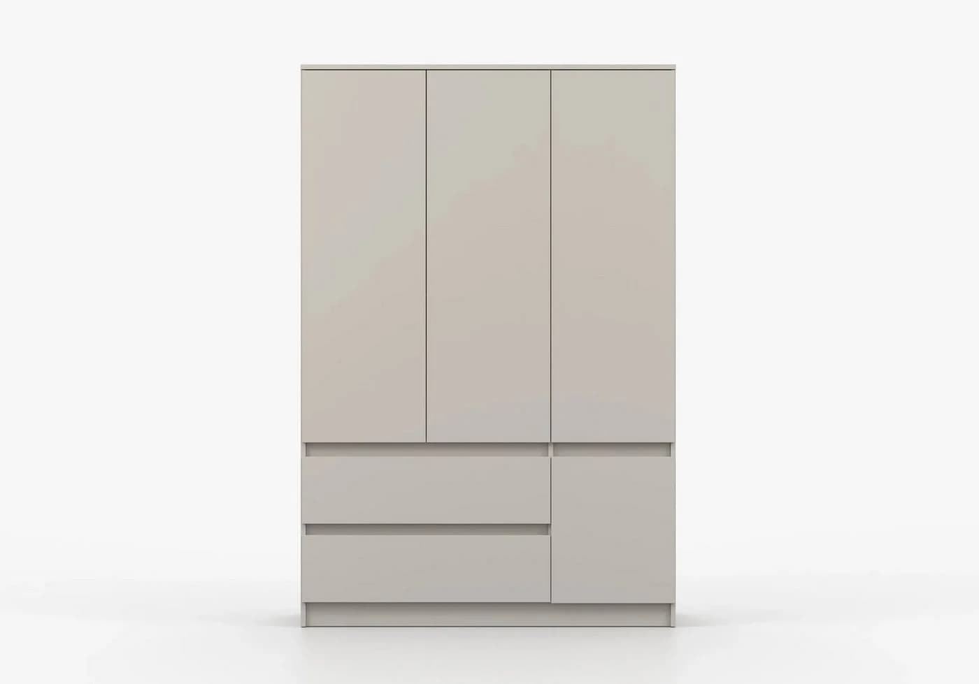 MOEBLO LOSKO 4D2S Kleiderschrank 120cm Beige/Weiß Grifflos - Bild 4