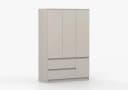 MOEBLO LOSKO 4D2S Kleiderschrank 120cm Beige/Weiß Grifflos Bild 5