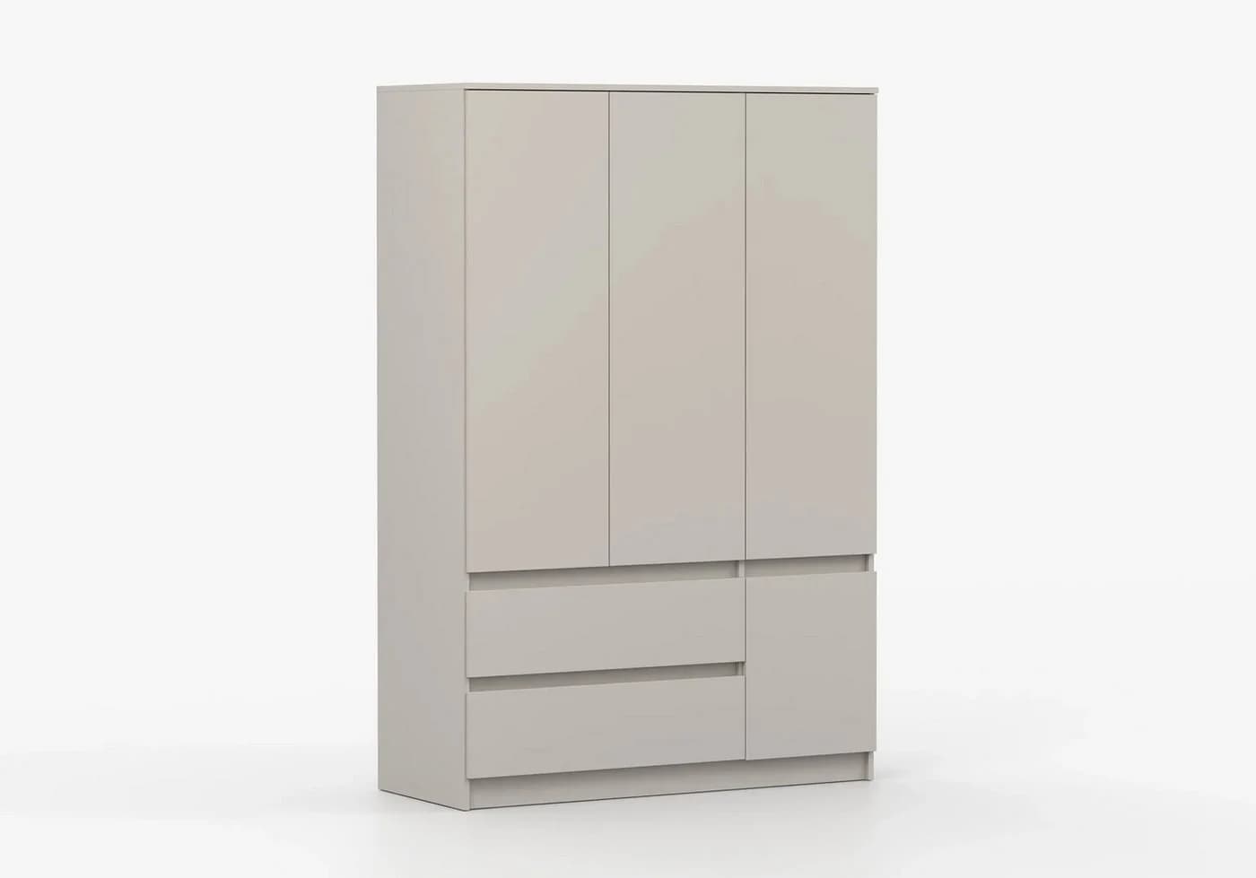 MOEBLO LOSKO 4D2S Kleiderschrank 120cm Beige/Weiß Grifflos - Bild 5