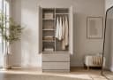 MOEBLO LOSKO 2D2S Kleiderschrank 90 cm Weiß/Beige Modern Bild 1