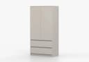 MOEBLO LOSKO 2D2S Kleiderschrank 90 cm Weiß/Beige Modern Bild 3