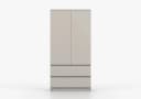 MOEBLO LOSKO 2D2S Kleiderschrank 90 cm Weiß/Beige Modern Bild 4