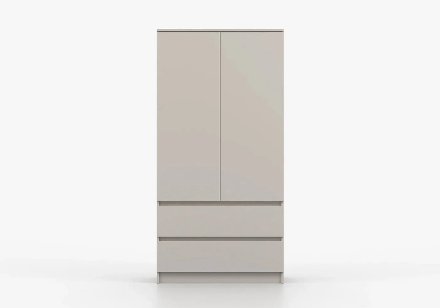 MOEBLO LOSKO 2D2S Kleiderschrank 90 cm Weiß/Beige Modern - Bild 4