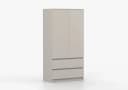 MOEBLO LOSKO 2D2S Kleiderschrank 90 cm Weiß/Beige Modern Bild 5