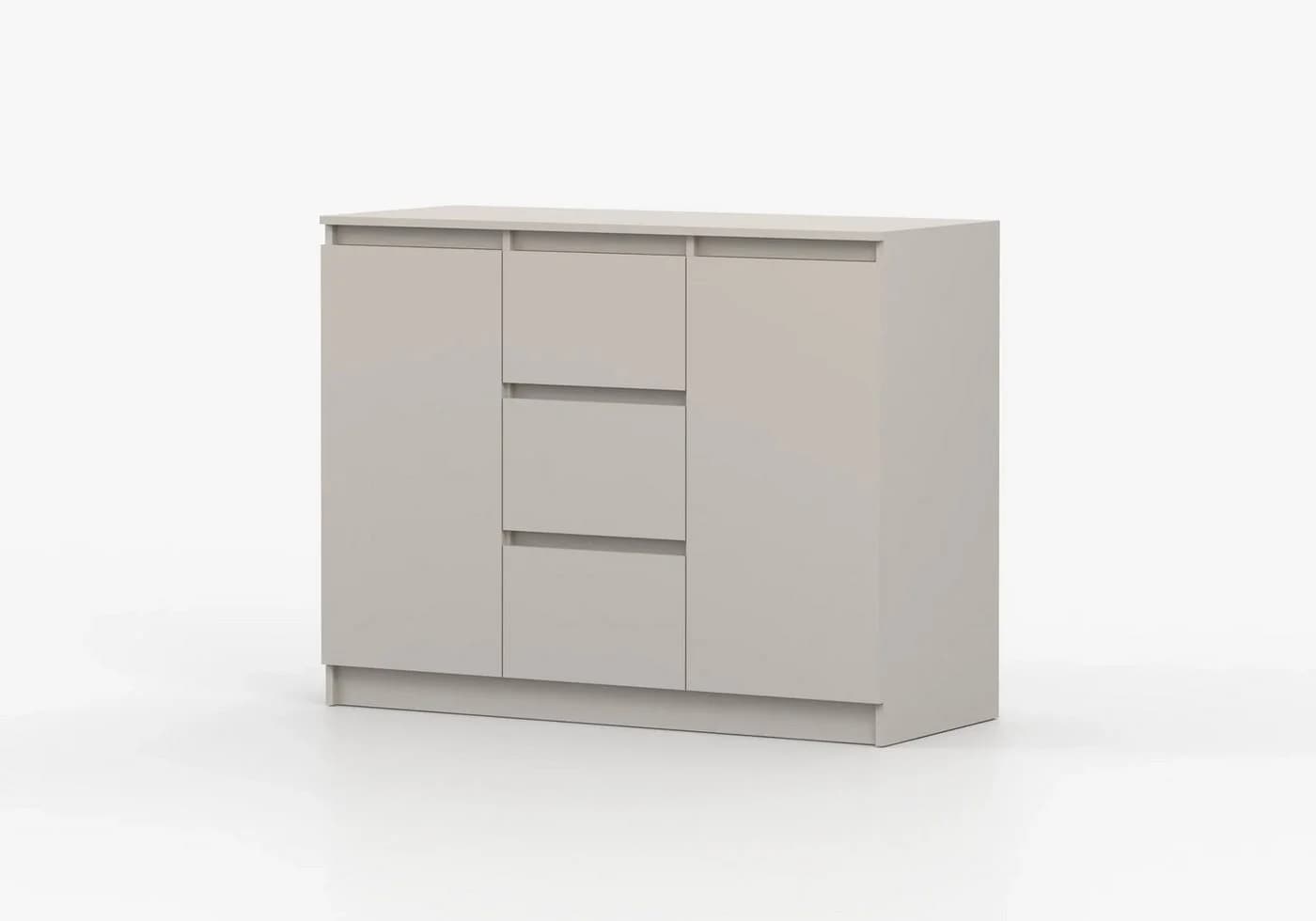 MOEBLO Kommode LOSKO 2D3S Weiß/Kaschmir Grifflos - Bild 3