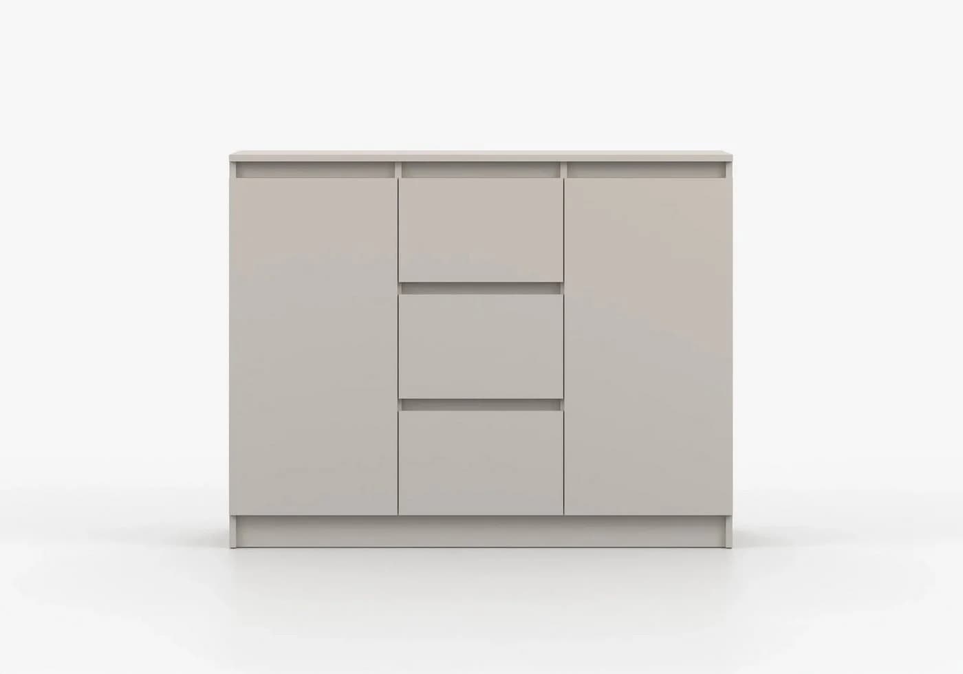 MOEBLO Kommode LOSKO 2D3S Weiß/Kaschmir Grifflos - Bild 4