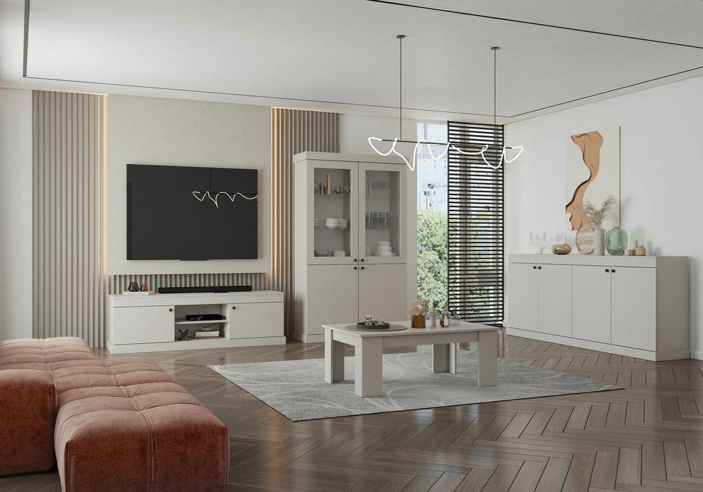 MOEBLO Couchtisch TERSO Beige Moderner Wohnzimmertisch
