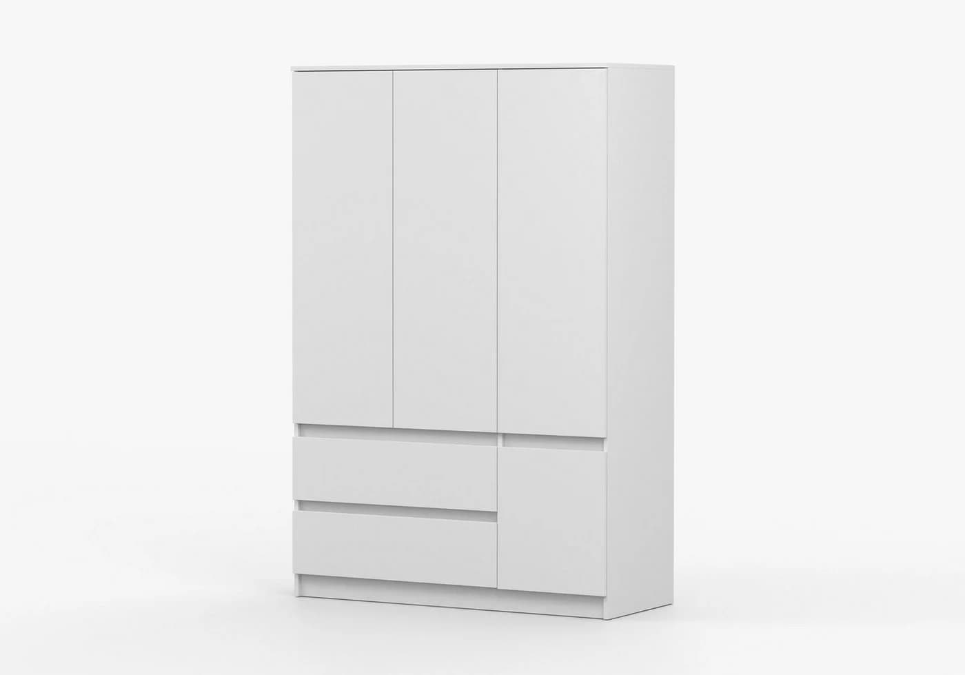 MOEBLO Kleiderschrank LOSKO 4D2S Weiß 4 Türen 2 Schubladen grifflos - Bild 3