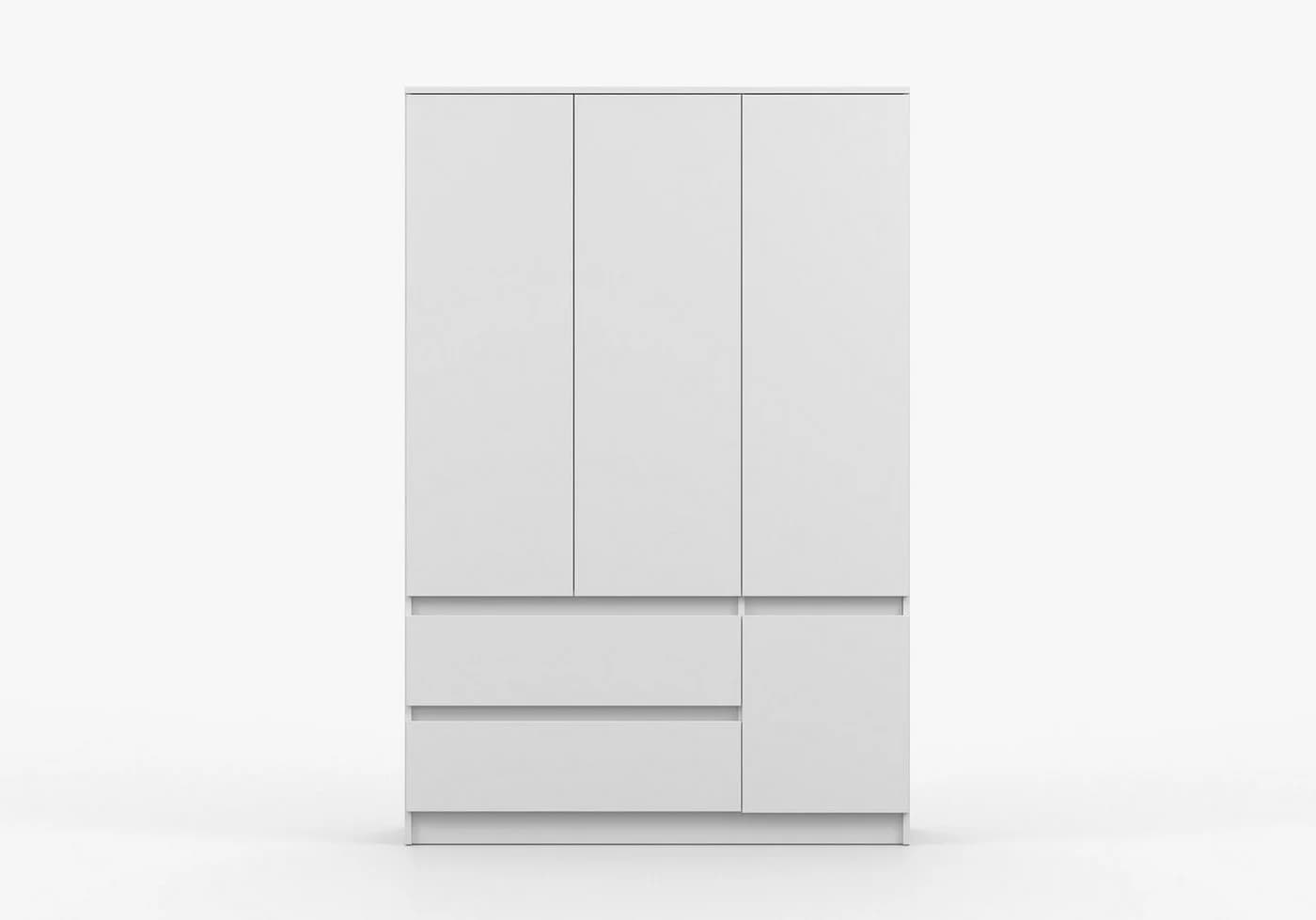 MOEBLO Kleiderschrank LOSKO 4D2S Weiß 4 Türen 2 Schubladen grifflos - Bild 4