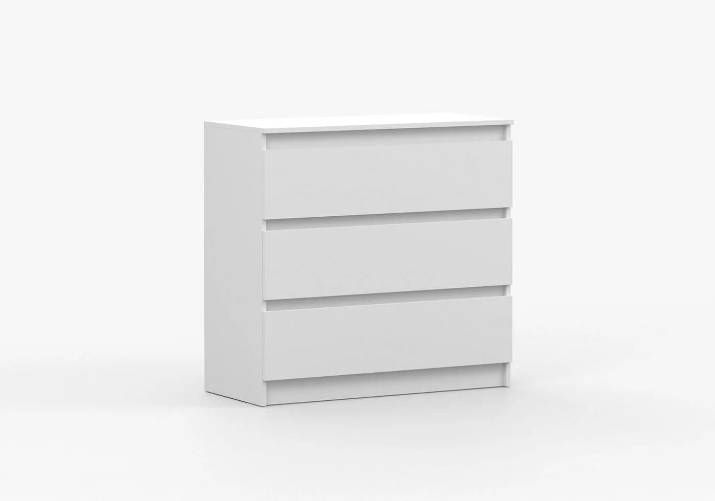 MOEBLO Kommode LOSKO 3S Weiß Grifflos 3 Schubladen - Bild 3