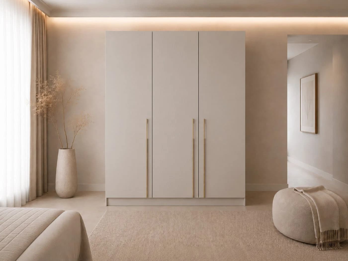 MOEBLO Drehtürenschrank Glamy 3D Beige Gold - Bild 2