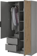 MOEBLO Kleiderschrank JOHN Grau Industrie-Design 2 Schubladen Bild 3