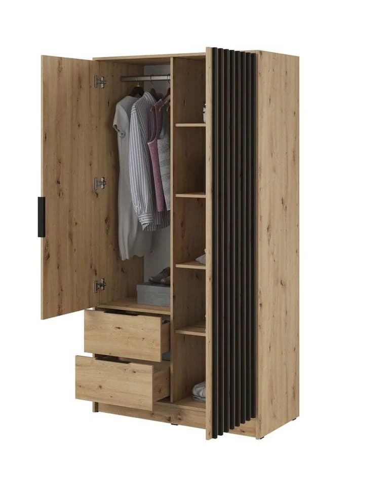 MOEBLO Kleiderschrank JOHN Grau Modern Industrial - Bild 4