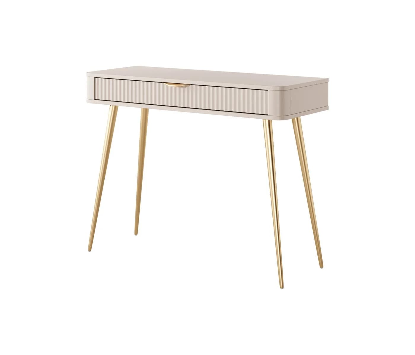 MOEBLO Schminktisch PHOLX Schwarz/Beige mit Riffelung