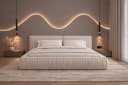 MOEBLO Polsterbett Bett 08 Samt Beige Stauraum Bild 1