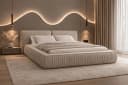 MOEBLO Polsterbett Bett 08 Samt Beige Stauraum Bild 2