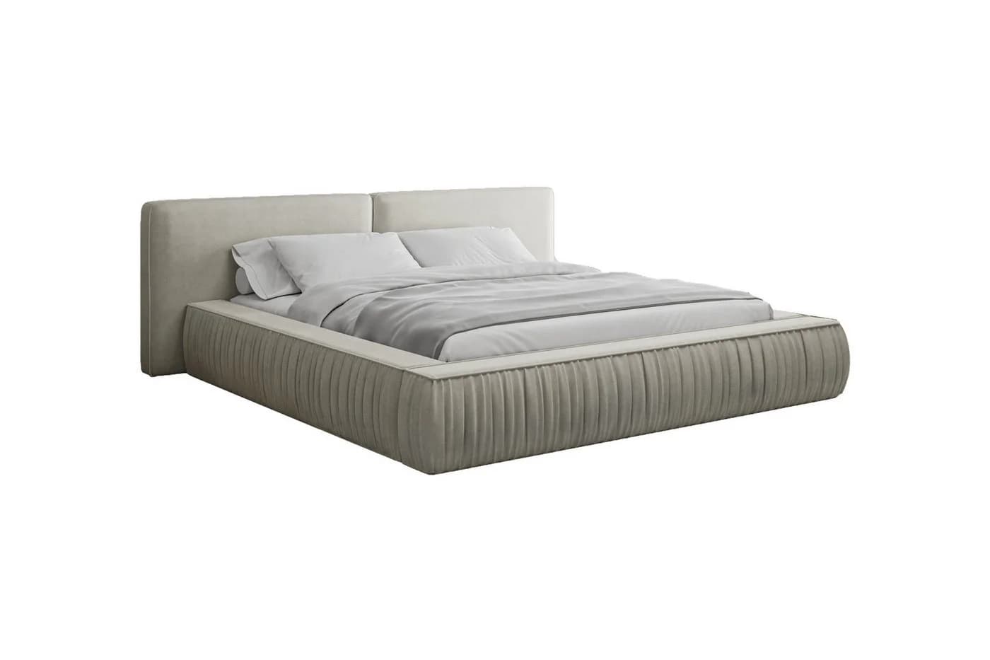 MOEBLO Polsterbett Bett 08 Samt Beige Stauraum - Bild 5