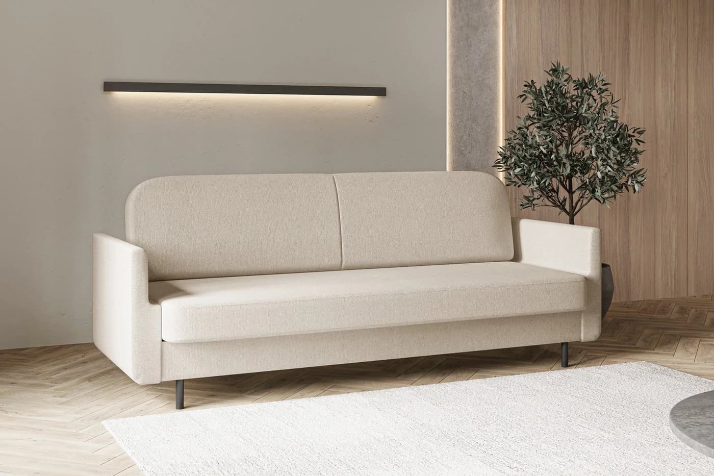 MOEBLO Schlafsofa POUCH Beige 3-Sitzer mit Bettfunktion - Bild 2