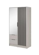 MOEBLO Kleiderschrank JOHN Industrie-Design Beige 2 Schubladen Bild 1