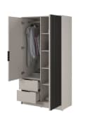 MOEBLO Kleiderschrank JOHN Industrie-Design Beige 2 Schubladen Bild 3